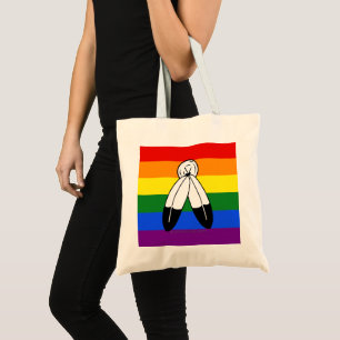 SlipperyJoe's two-spirit pride flag Indigenous sym Tote Bag