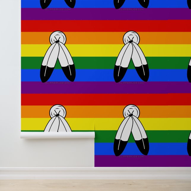 SlipperyJoe's two-spirit pride flag Indigenous sym Wallpaper (Application)