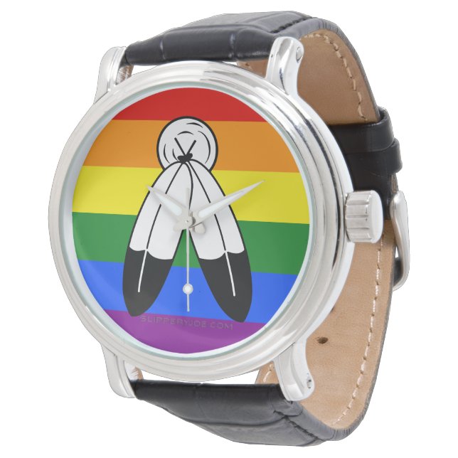 SlipperyJoe's two-spirit pride flag Indigenous sym Watch (Angled)