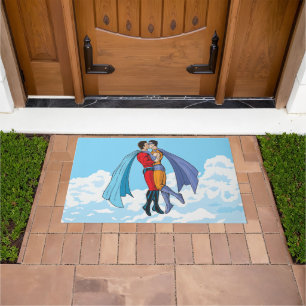 Slipperyjoe's two superheroes kissing characters f doormat