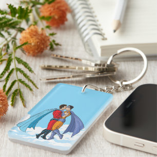 Slipperyjoe's two superheroes kissing characters f key ring