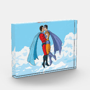 Slipperyjoe's two superheroes kissing characters f photo block