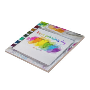 SlipperyJoe's Valentine's Day sentiment LGBTQ+ gay Ceramic Tile