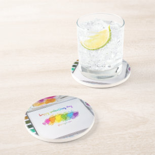 SlipperyJoe's Valentine's Day sentiment LGBTQ+ gay Coaster
