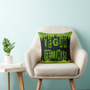 SlipperyJoe's vegan feminist attention-grabbing br Cushion