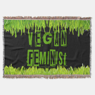 SlipperyJoe's vegan feminist attention-grabbing br Throw Blanket