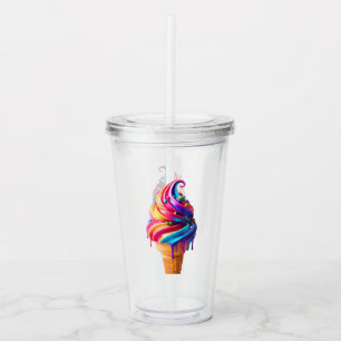 SlipperyJoe's vibrant ice cream cone food classic  Acrylic Tumbler