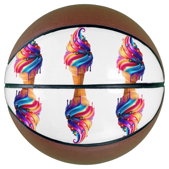 SlipperyJoe's vibrant ice cream cone food classic  Basketball (Front)