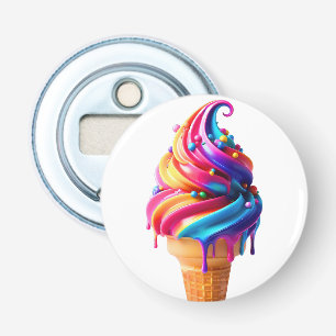SlipperyJoe's vibrant ice cream cone food classic Bottle Opener