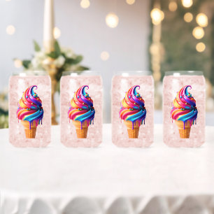 SlipperyJoe's vibrant ice cream cone food classic  Can Glass