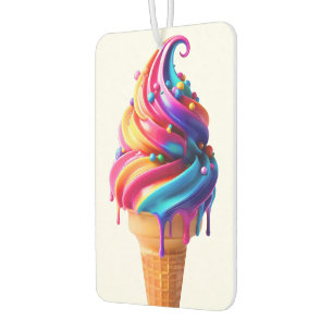 SlipperyJoe's vibrant ice cream cone food classic  Car Air Freshener