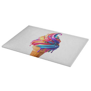 SlipperyJoe's vibrant ice cream cone food classic  Cutting Board