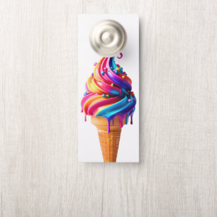 SlipperyJoe's vibrant ice cream cone food classic  Door Hanger