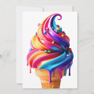 SlipperyJoe's vibrant ice cream cone food classic  Holiday Card