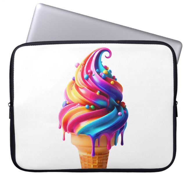 SlipperyJoe's vibrant ice cream cone food classic  Laptop Sleeve (Front)
