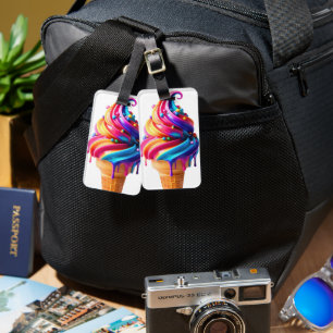 SlipperyJoe's vibrant ice cream cone food classic Luggage Tag