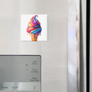 SlipperyJoe's vibrant ice cream cone food classic Magnet