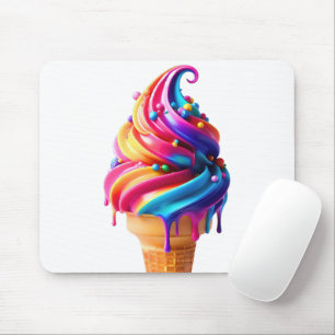 SlipperyJoe's vibrant ice cream cone food classic Mouse Pad