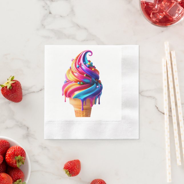 SlipperyJoe's vibrant ice cream cone food classic  Napkin (Insitu)