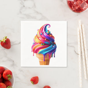 SlipperyJoe's vibrant ice cream cone food classic  Napkin