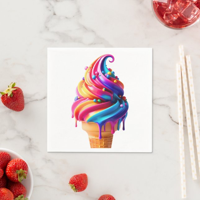 SlipperyJoe's vibrant ice cream cone food classic  Napkin (Insitu)