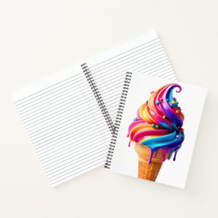 SlipperyJoe's vibrant ice cream cone food classic  Notebook