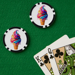 SlipperyJoe's vibrant ice cream cone food classic Poker Chips