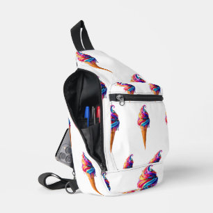 SlipperyJoe's vibrant ice cream cone food classic Sling Bag