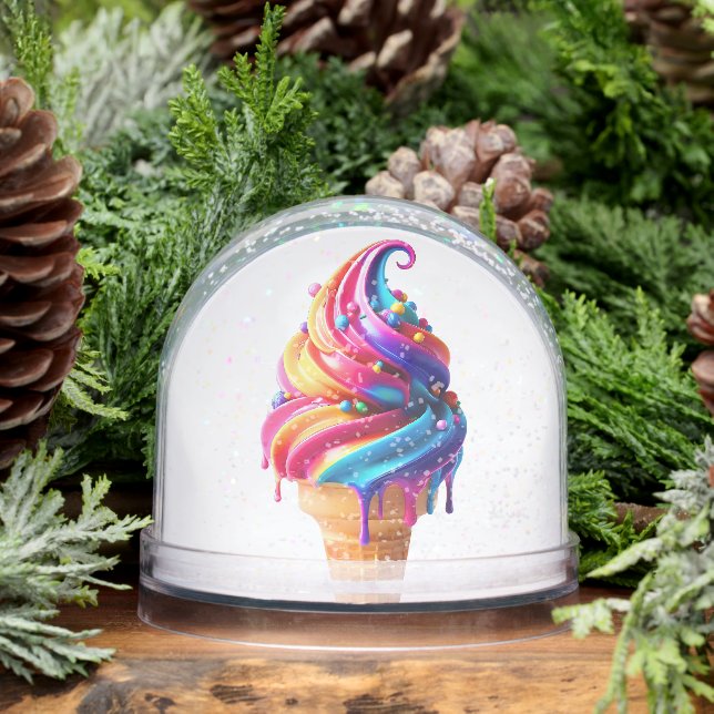 SlipperyJoe's vibrant ice cream cone food classic  Snowglobe (Winter)