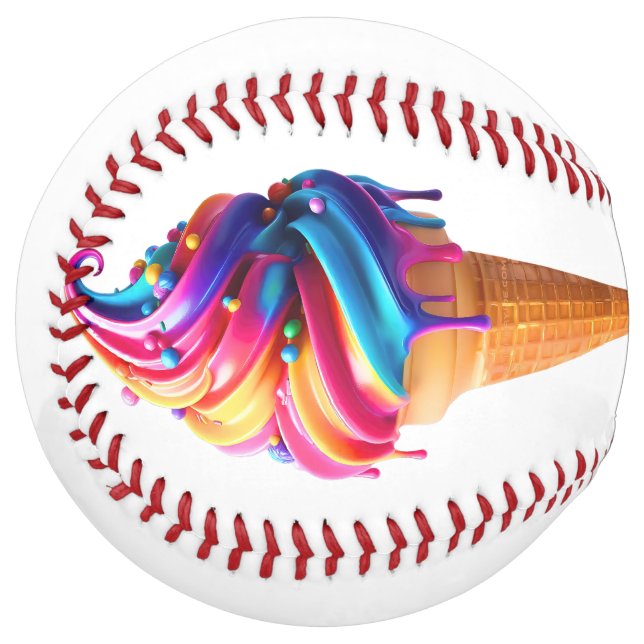 SlipperyJoe's vibrant ice cream cone food classic  Softball (Front Left)