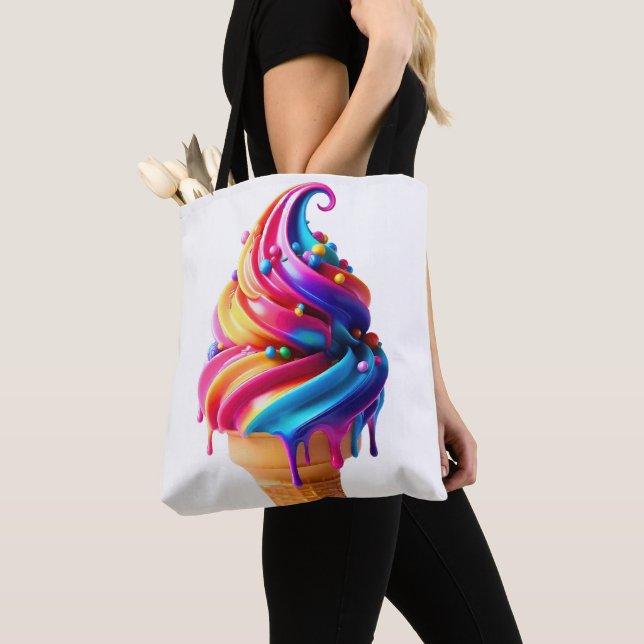 SlipperyJoe's vibrant ice cream cone food classic  Tote Bag (Close Up)