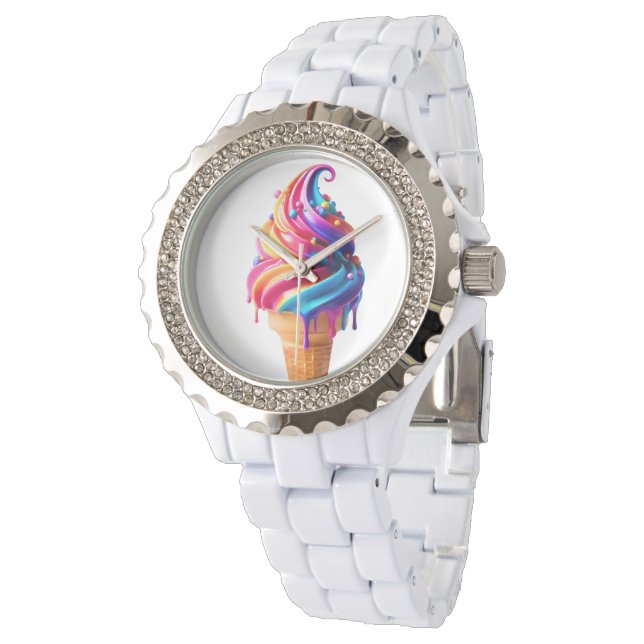 SlipperyJoe's vibrant ice cream cone food classic  Watch (Angled)