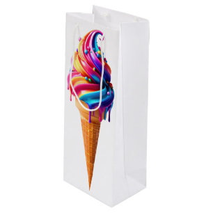 SlipperyJoe's vibrant ice cream cone food classic  Wine Gift Bag