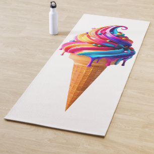 SlipperyJoe's vibrant ice cream cone food classic  Yoga Mat