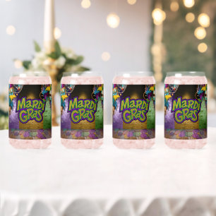 SlipperyJoe's vibrant Mardi Gras graphic classic C Can Glass