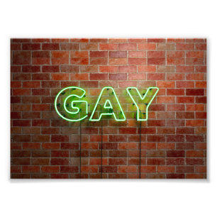 SlipperyJoe's vibrant neon gay sign green bricks w