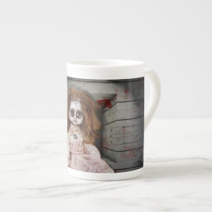 SlipperyJoe's vintage haunted porcelain doll creep Bone China Mug