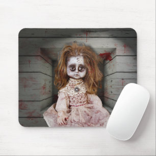 SlipperyJoe's vintage haunted porcelain doll creep Mouse Pad