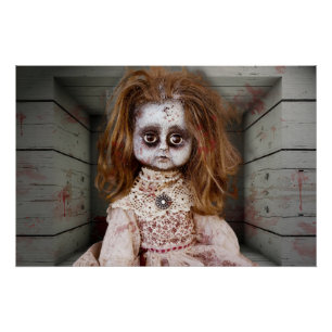 SlipperyJoe's vintage haunted porcelain doll creep Poster