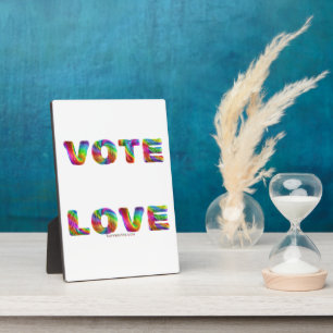 SlipperyJoe's vote love equality gay pride gifts L Plaque
