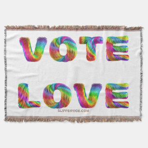 SlipperyJoe's vote love equality gay pride gifts L Throw Blanket