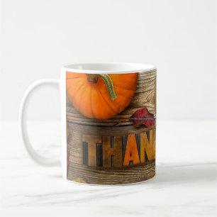 SlipperyJoe's warm fall themed Thanksgiving golden Coffee Mug