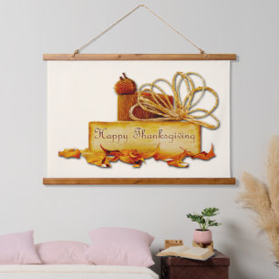 SlipperyJoe's warm festive Thanksgiving vibe rusti Hanging Tapestry