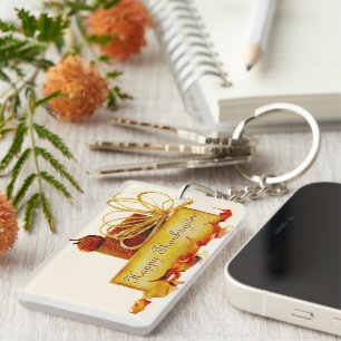 SlipperyJoe's warm festive Thanksgiving vibe rusti Key Ring