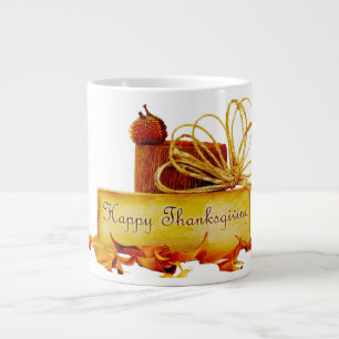 SlipperyJoe's warm festive Thanksgiving vibe rusti Large Coffee Mug