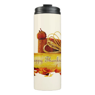 SlipperyJoe's warm festive Thanksgiving vibe rusti Thermal Tumbler