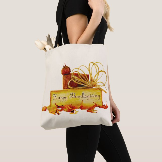 SlipperyJoe's warm festive Thanksgiving vibe rusti Tote Bag (Close Up)
