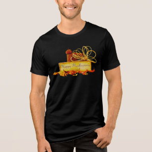 SlipperyJoe's warm festive Thanksgiving vibe rusti Tri-Blend Shirt