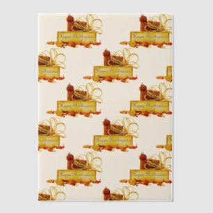SlipperyJoe's warm festive Thanksgiving vibe rusti Vellum Invitations