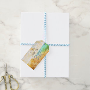 SlipperyJoe's warm idyllic beach scene campy skinn Gift Tags